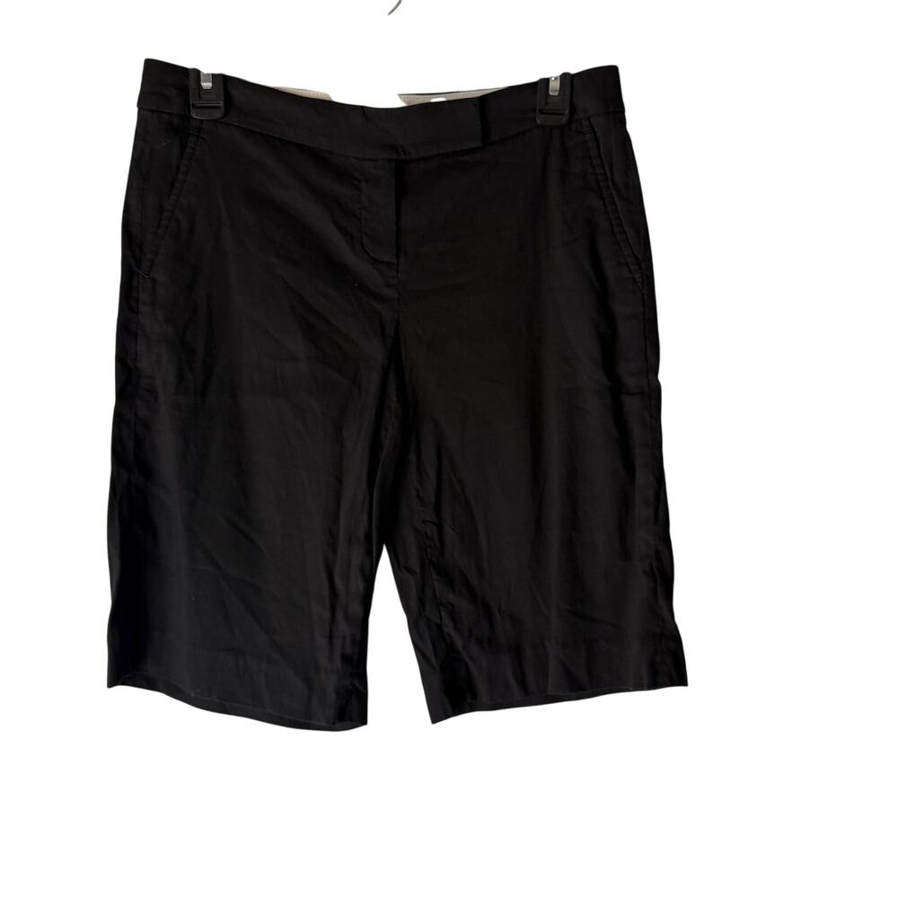 Elie Tahari Black Linen Blend Bermuda Shorts XS Career Interview Outfit Women‎